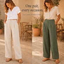 Trueline – Cotton Blend Wide Leg Trousers