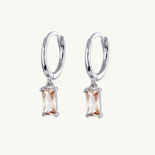 Citrine Baguette Hoop Earrings