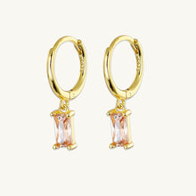 Citrine Baguette Hoop Earrings