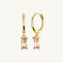 Citrine Baguette Hoop Earrings