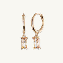 Citrine Baguette Hoop Earrings