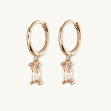 Citrine Baguette Hoop Earrings