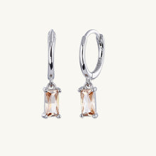 Citrine Baguette Hoop Earrings