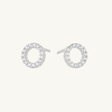 Circle Sapphire Stud Earrings
