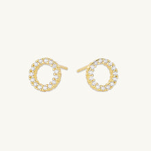 Circle Sapphire Stud Earrings