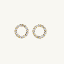 Circle Sapphire Stud Earrings