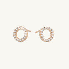 Circle Sapphire Stud Earrings