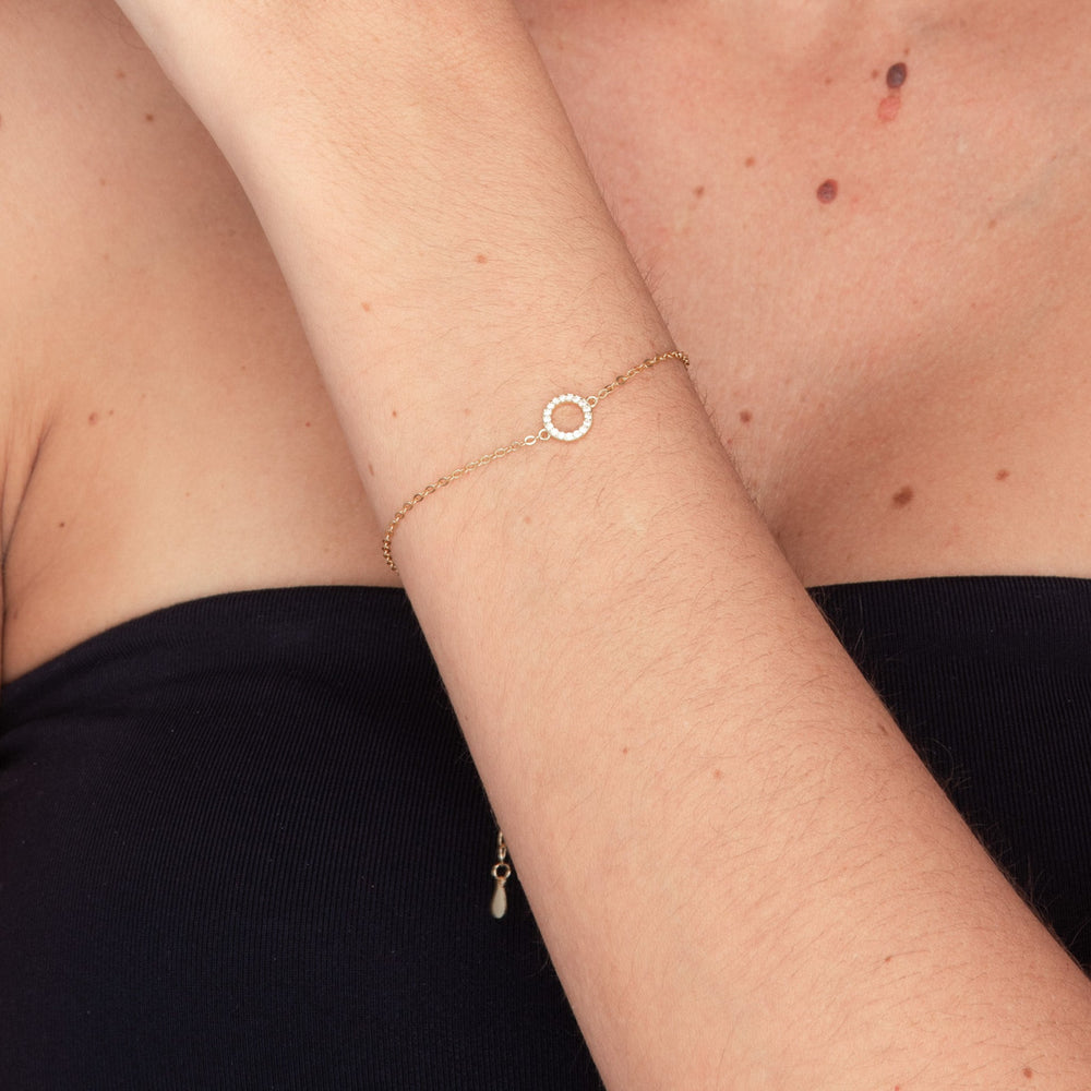 Circle Zirconia Chain Bracelet