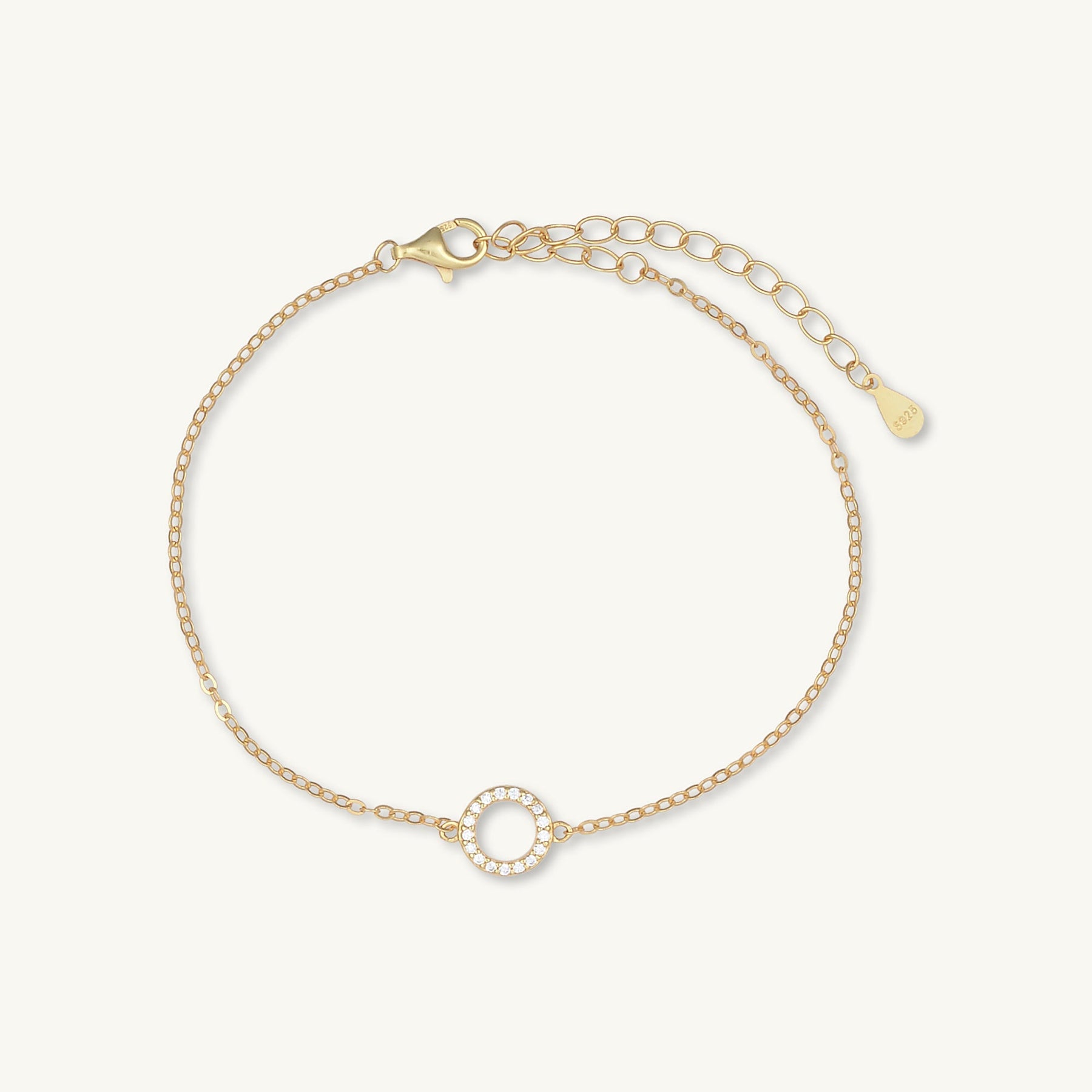Circle Zirconia Chain Bracelet