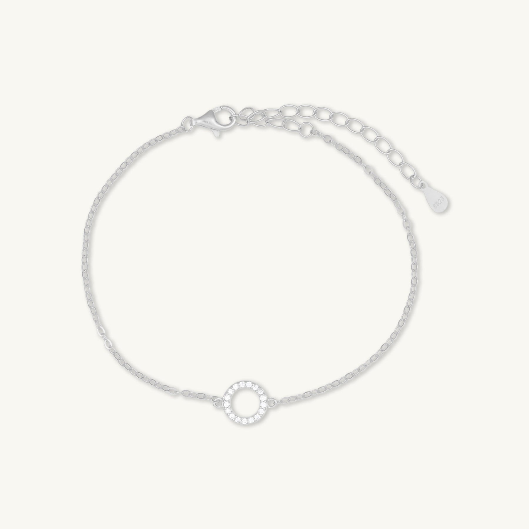 Circle Zirconia Chain Bracelet