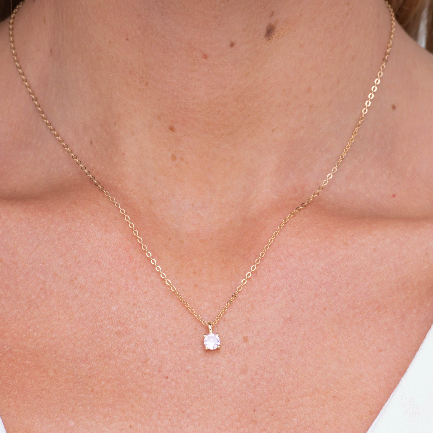 Classic Birthstone Necklace April