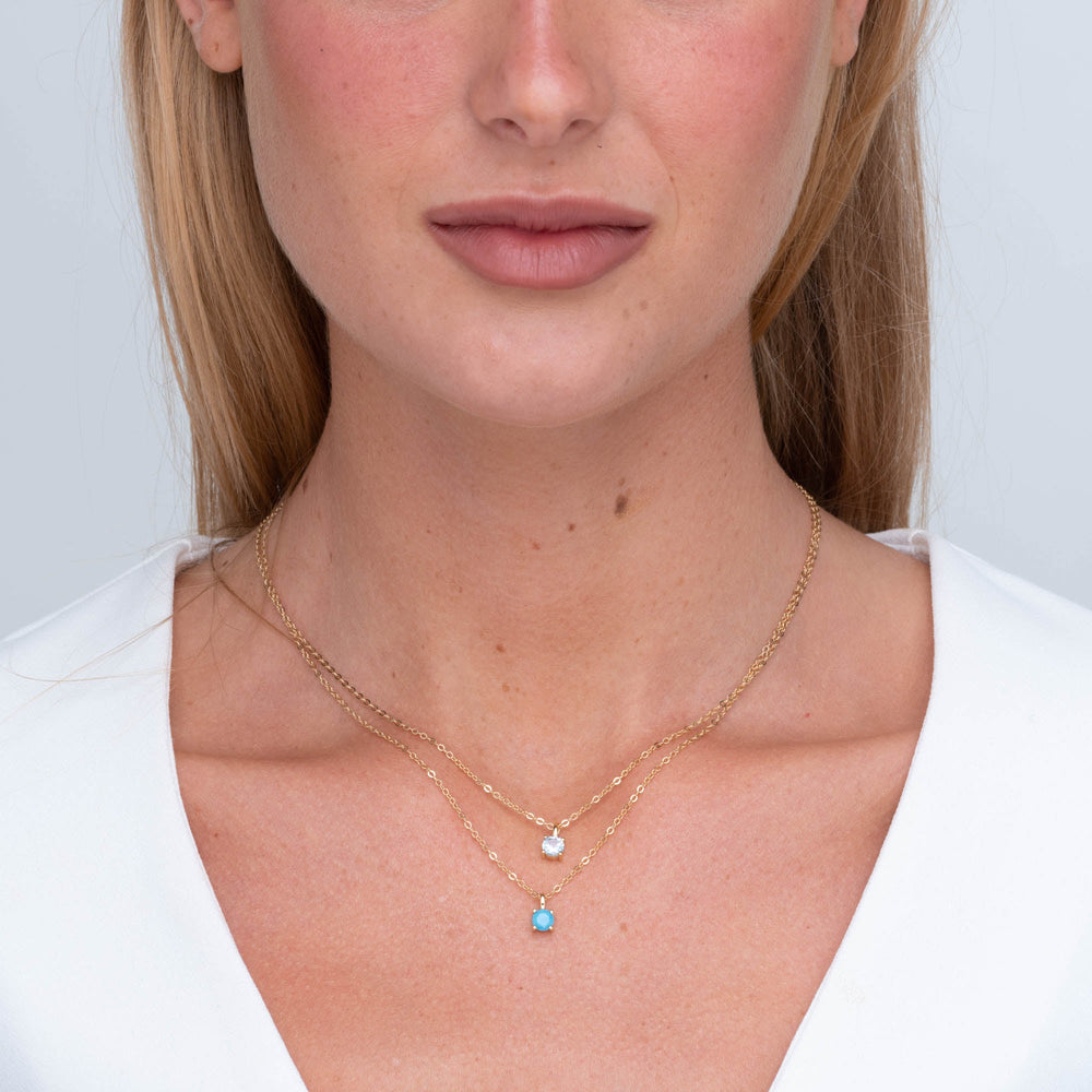 Classic Birthstone Necklace March
