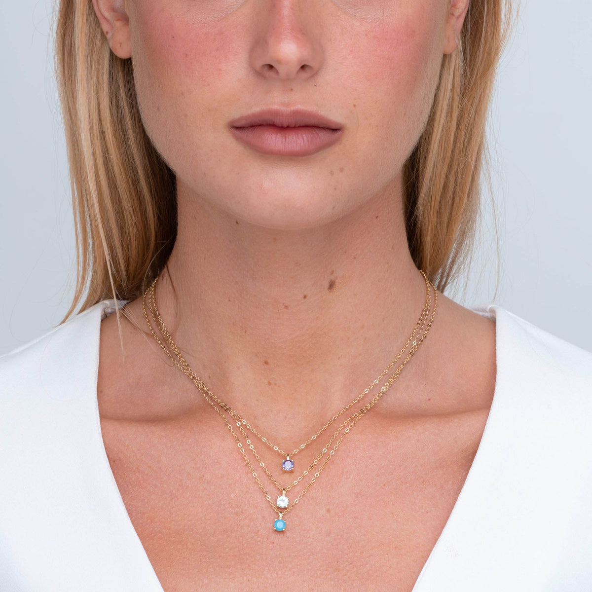 Classic Birthstone Necklace March