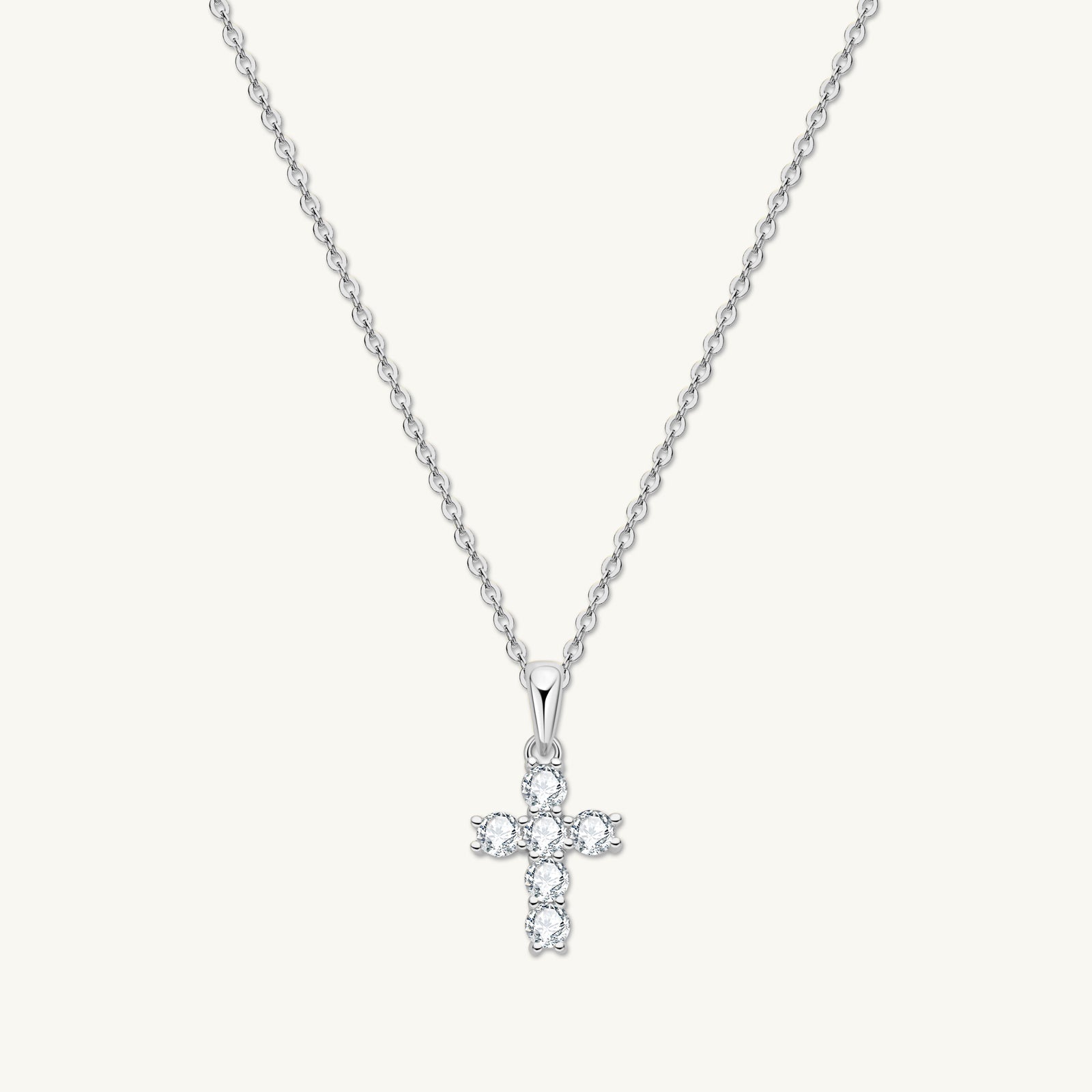 Classic Cross Pendant Moissanite Necklace
