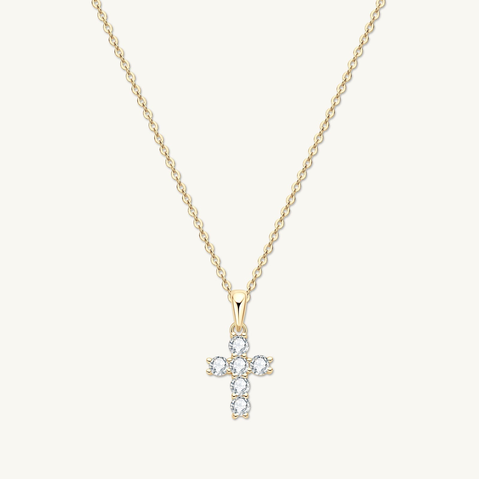 Classic Cross Pendant Moissanite Necklace