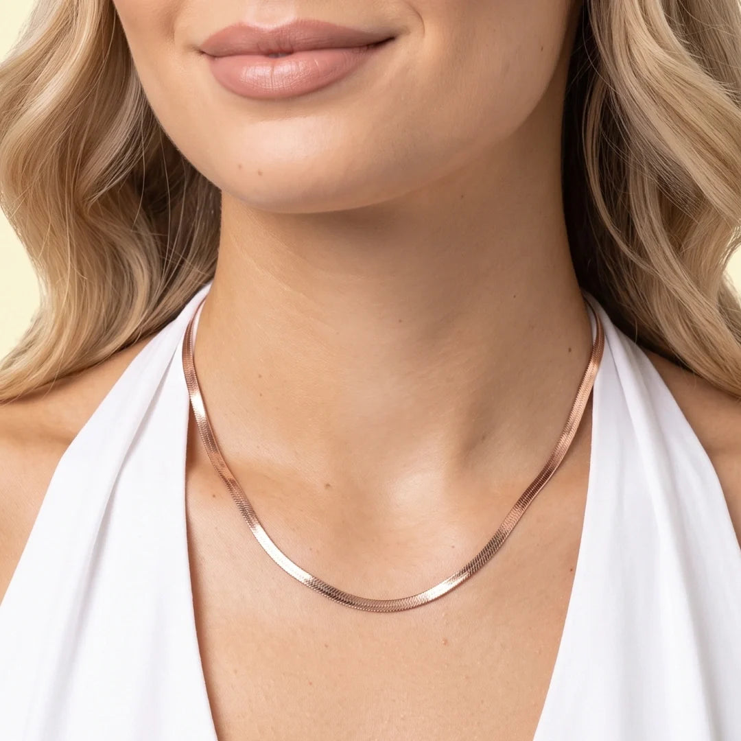 Classic Herringbone Chain Necklace