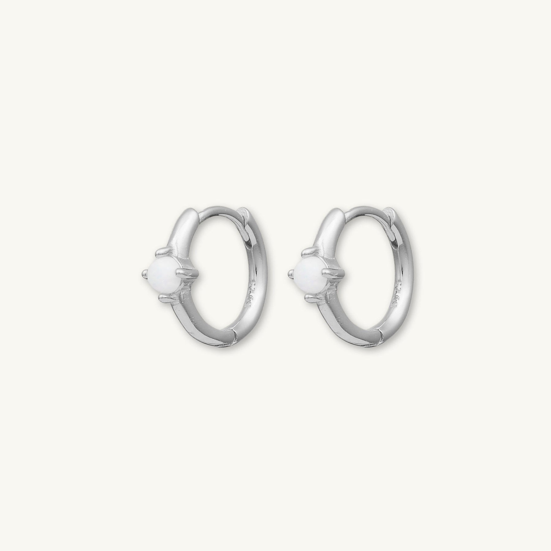 Classic Opal Huggie Hoop Earrings