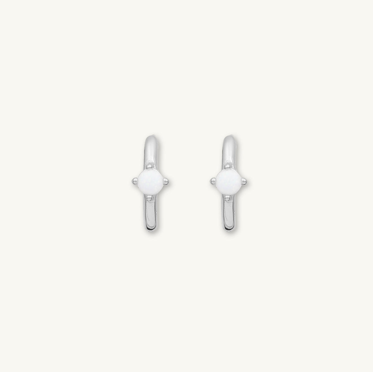 Classic Opal Huggie Hoop Earrings