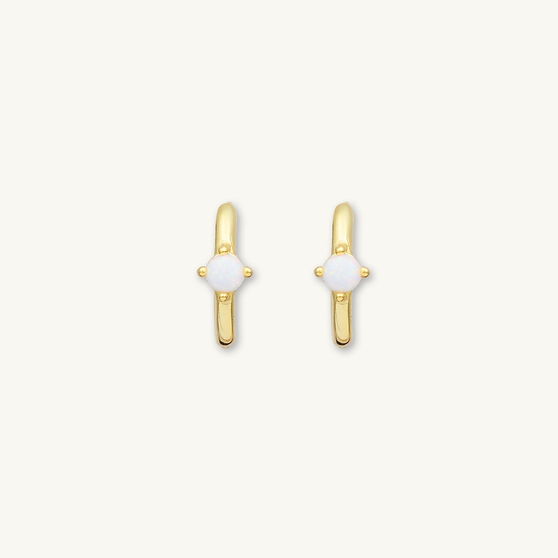 Classic Opal Huggie Hoop Earrings