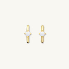 Classic Opal Huggie Hoop Earrings