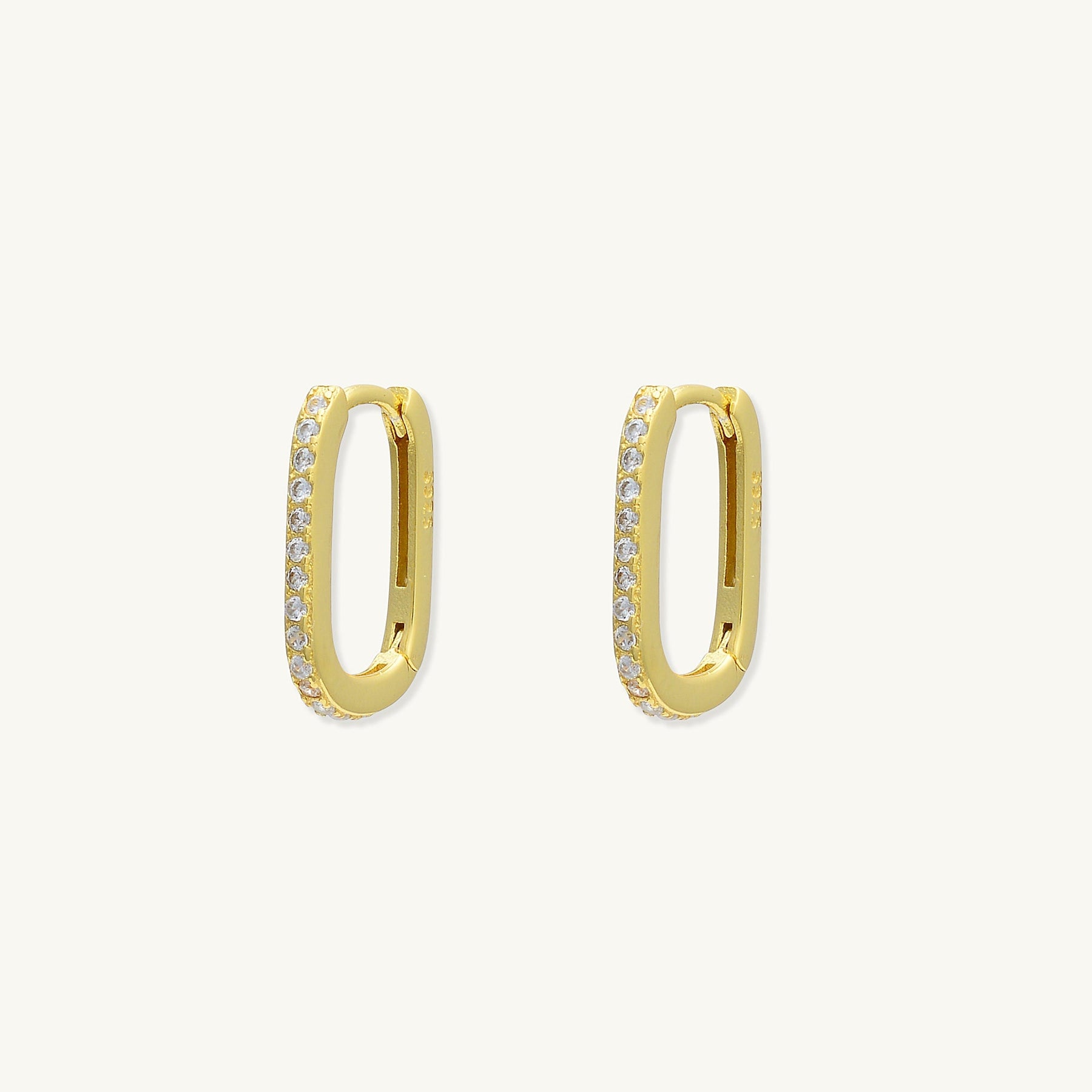 Classic Sapphire Oval Huggie Earrings