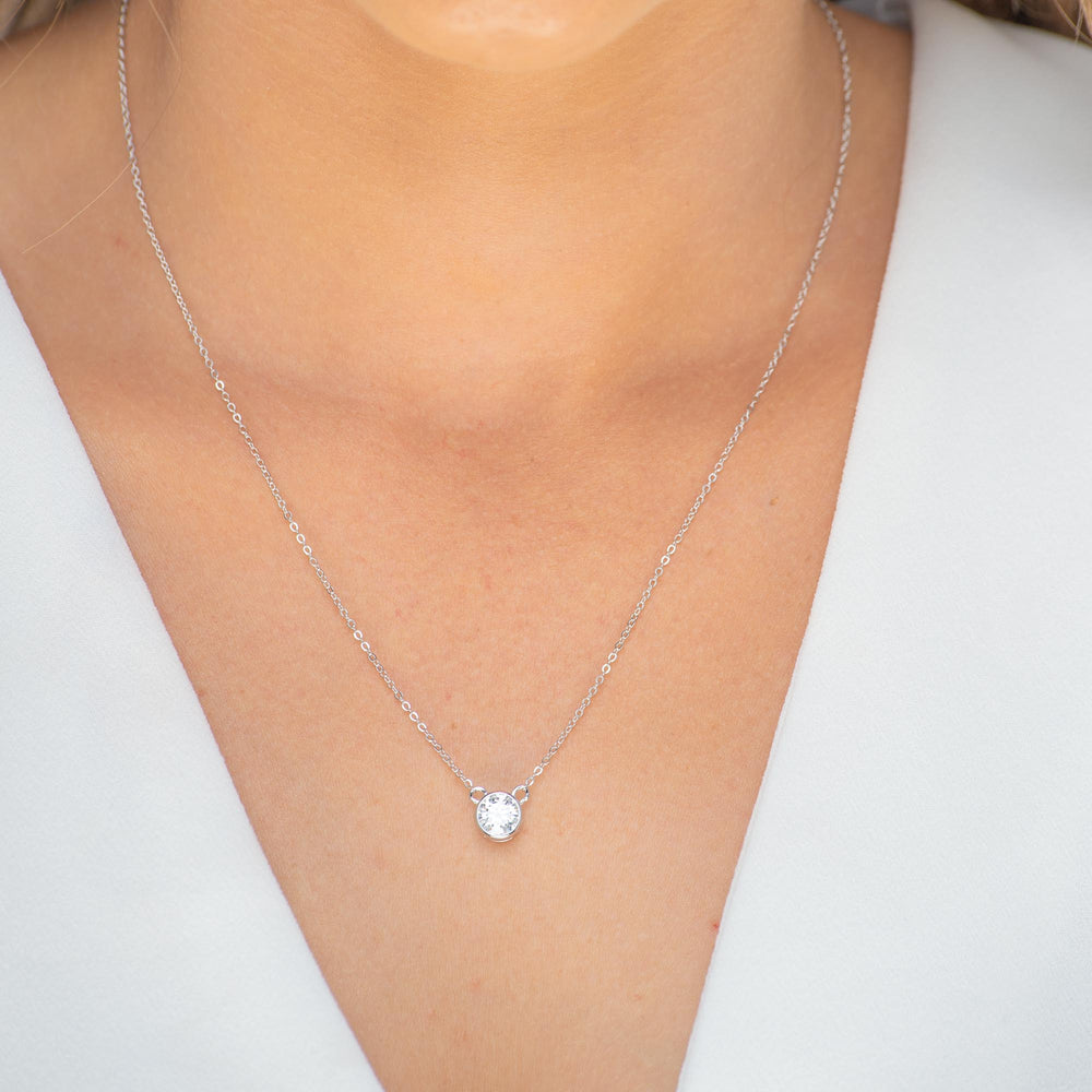 Classic Solitaire Moissanite Necklace 1 Carat