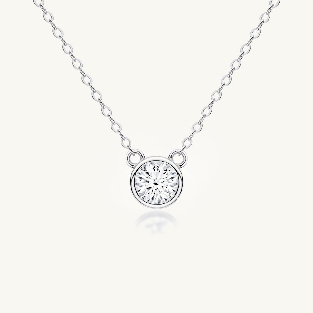 Classic Solitaire Moissanite Necklace 1 Carat