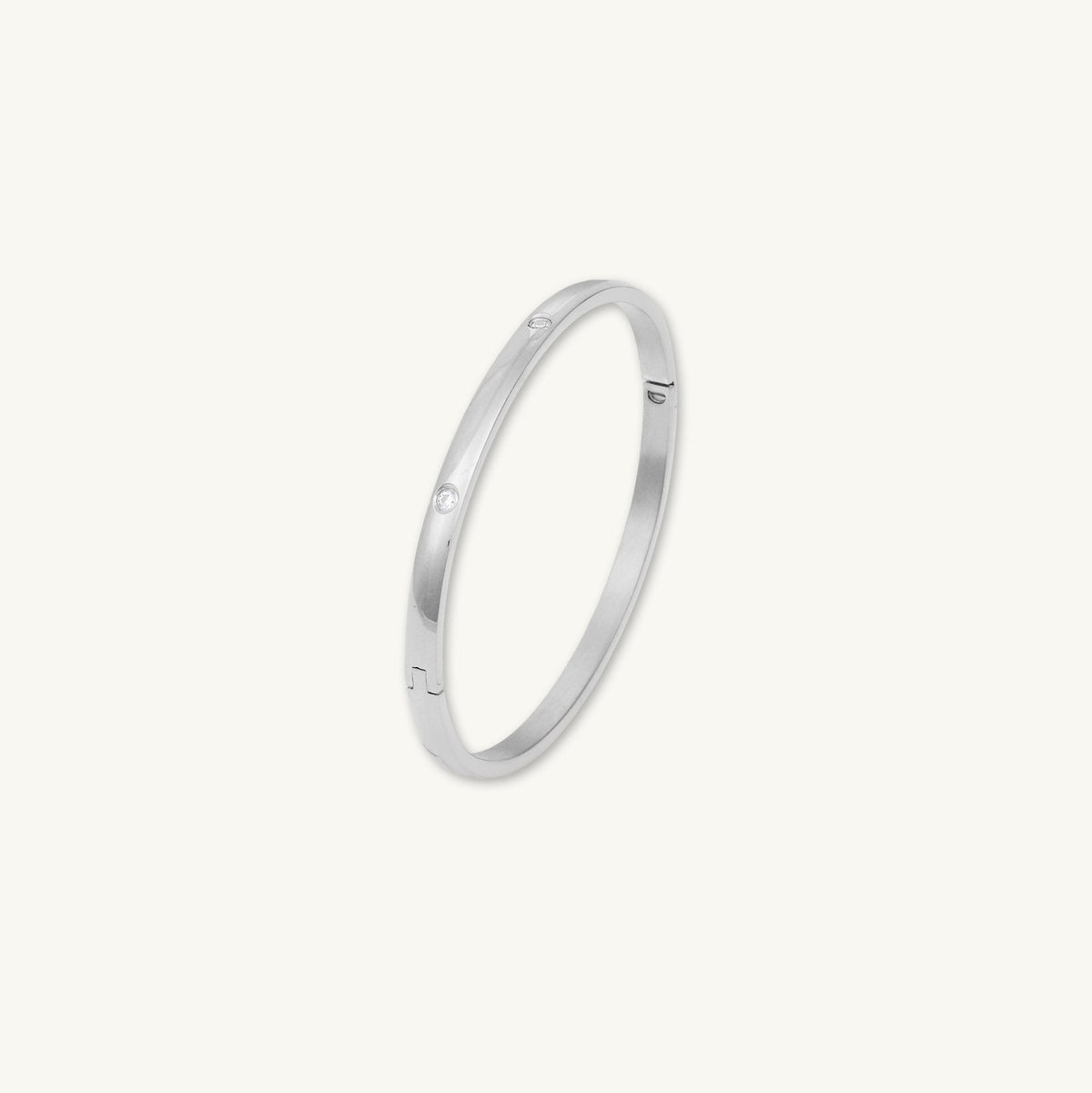 Classic Zirconia Hinged Bangle Bracelet