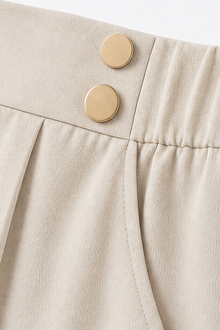 Wearbella – Metallic-Button Wide-Leg High-Waist Trousers