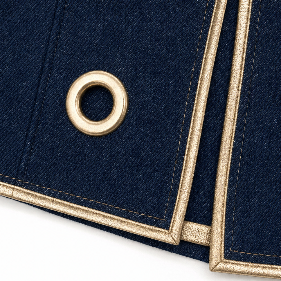 Wearbella – Asymmetric Wrap Denim Look Midi Skirt