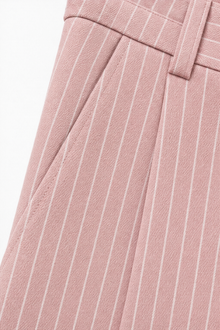 Longline – Pinstripe High-Waisted Wide-Leg Trousers