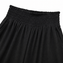 Wearbella – High Waisted Wide Leg Cropped Pants with Smocked Waist
