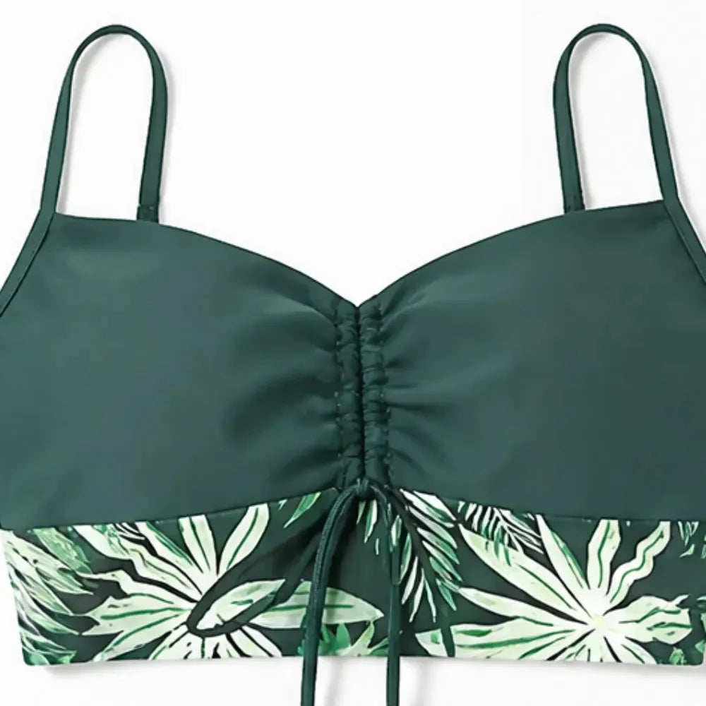 Solvira – High Waisted Bikini Set with Boxer Shorts and Tummy Control