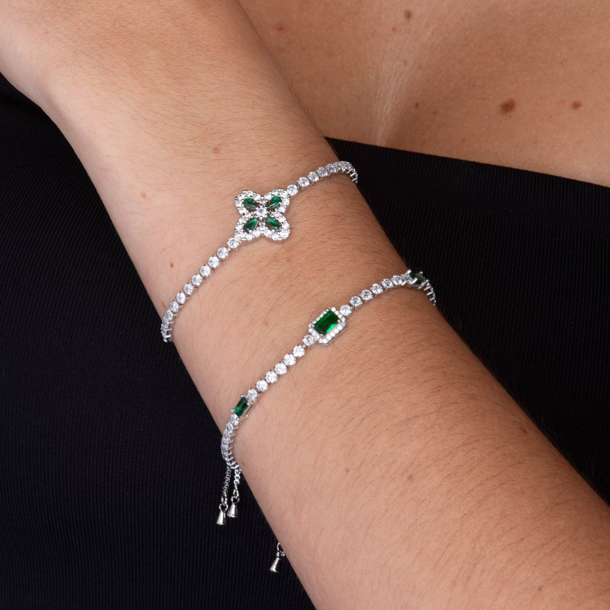Clover Emerald Tennis Bracelet