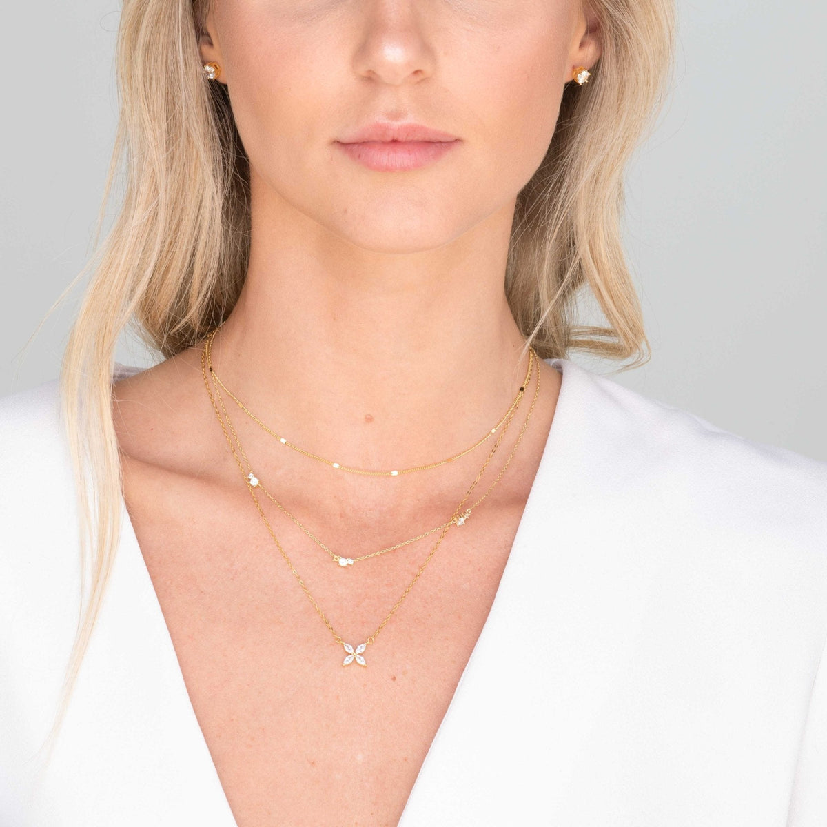 Clover Marquise Sapphire Chain Necklace