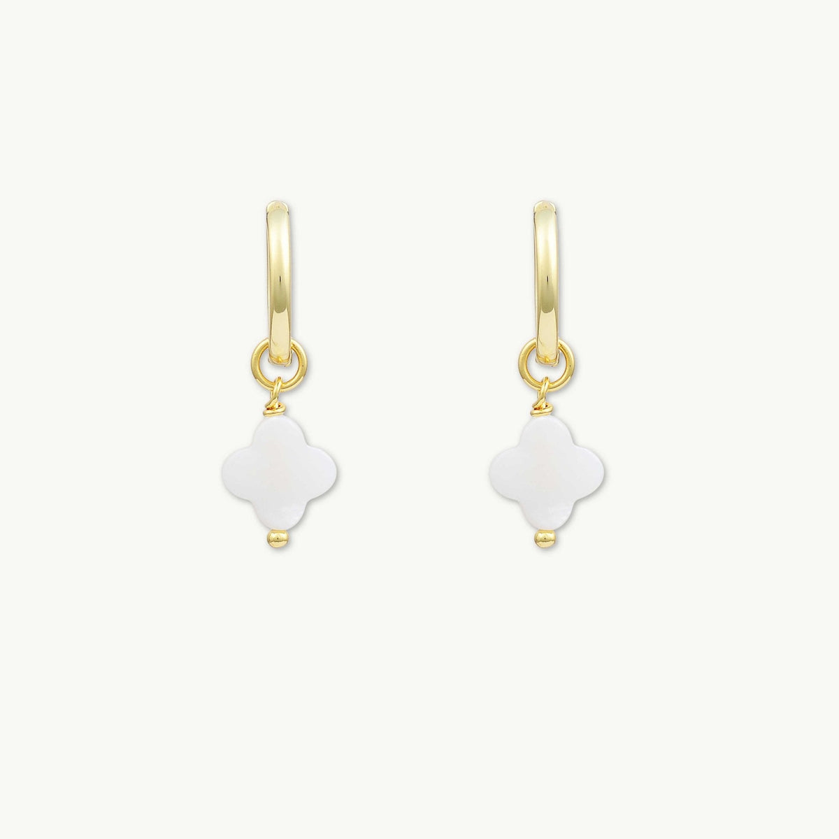 Clover MOP Huggie Hoop Earrings