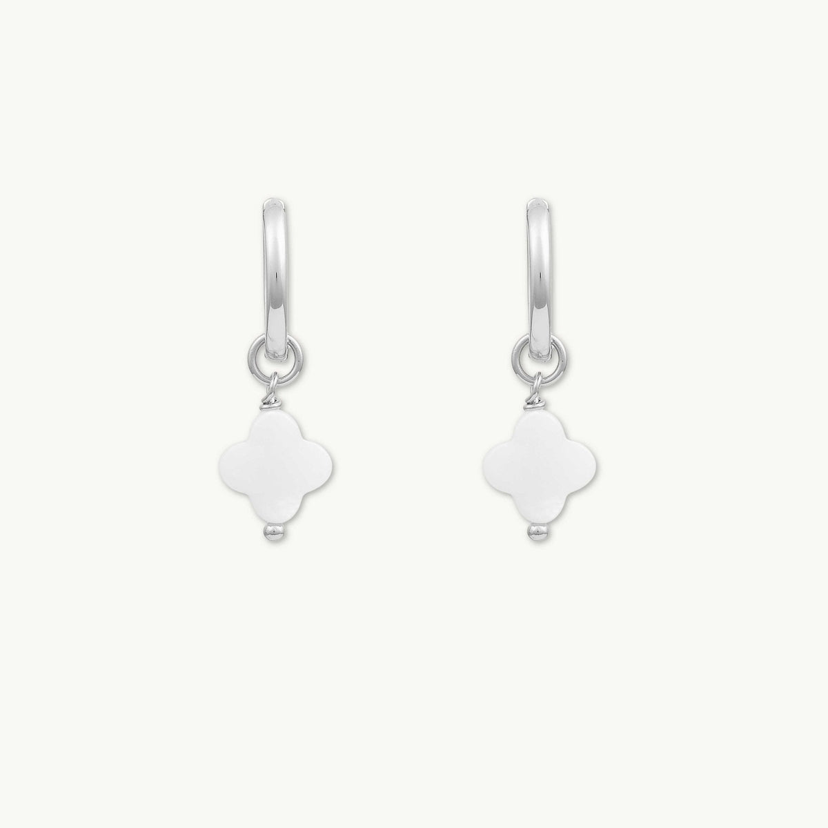 Clover MOP Huggie Hoop Earrings
