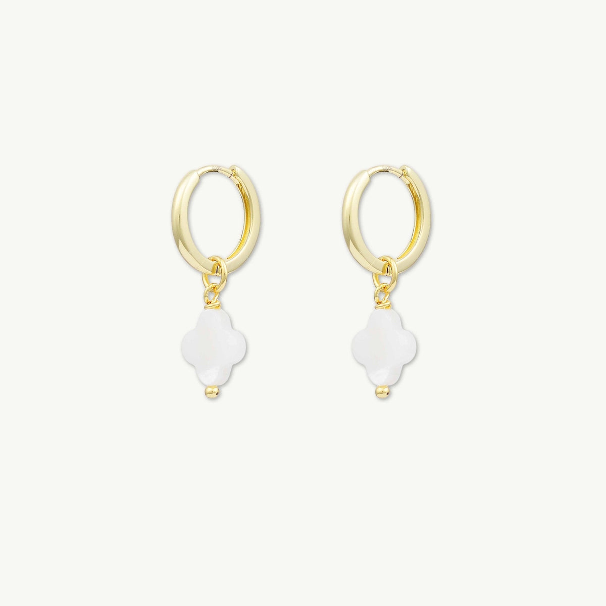 Clover MOP Huggie Hoop Earrings