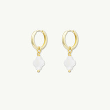 Clover MOP Huggie Hoop Earrings