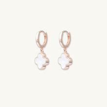 Clover Mother Of Pearl Huggie Earrings
