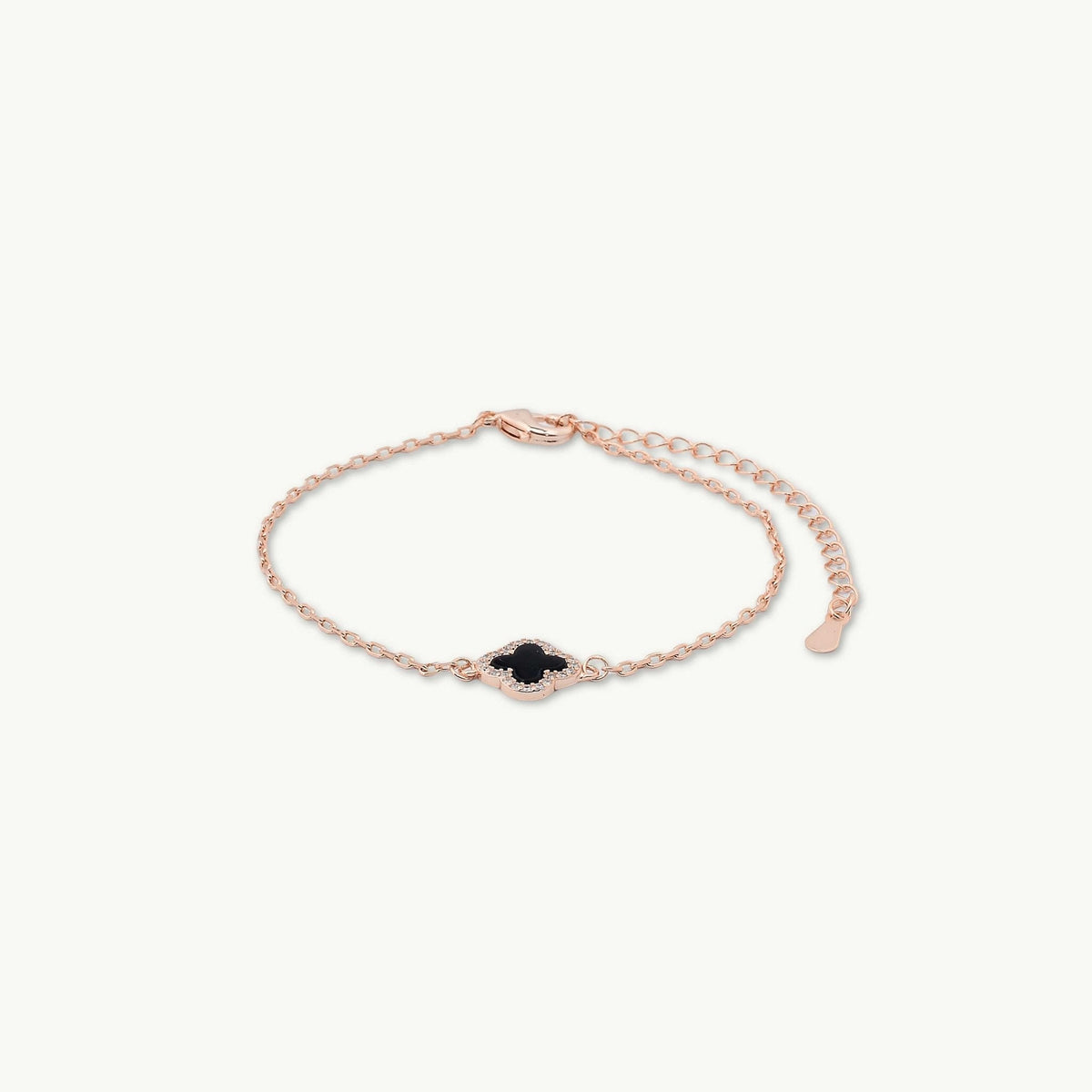 Clover Onyx Black Sapphire Bracelet