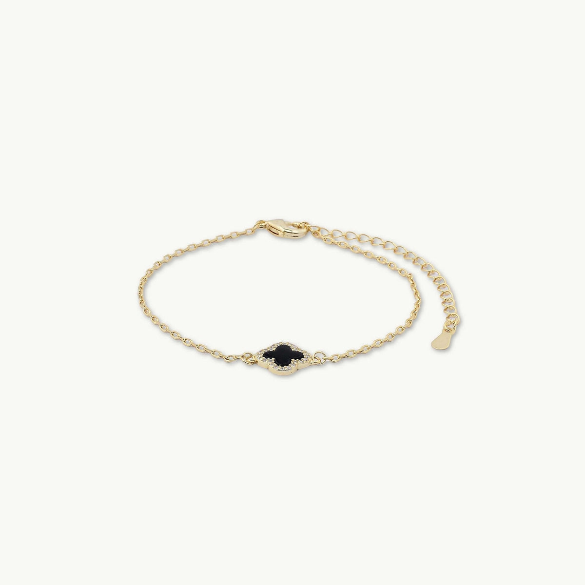 Clover Onyx Black Sapphire Bracelet
