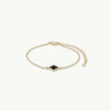 Clover Onyx Black Sapphire Bracelet