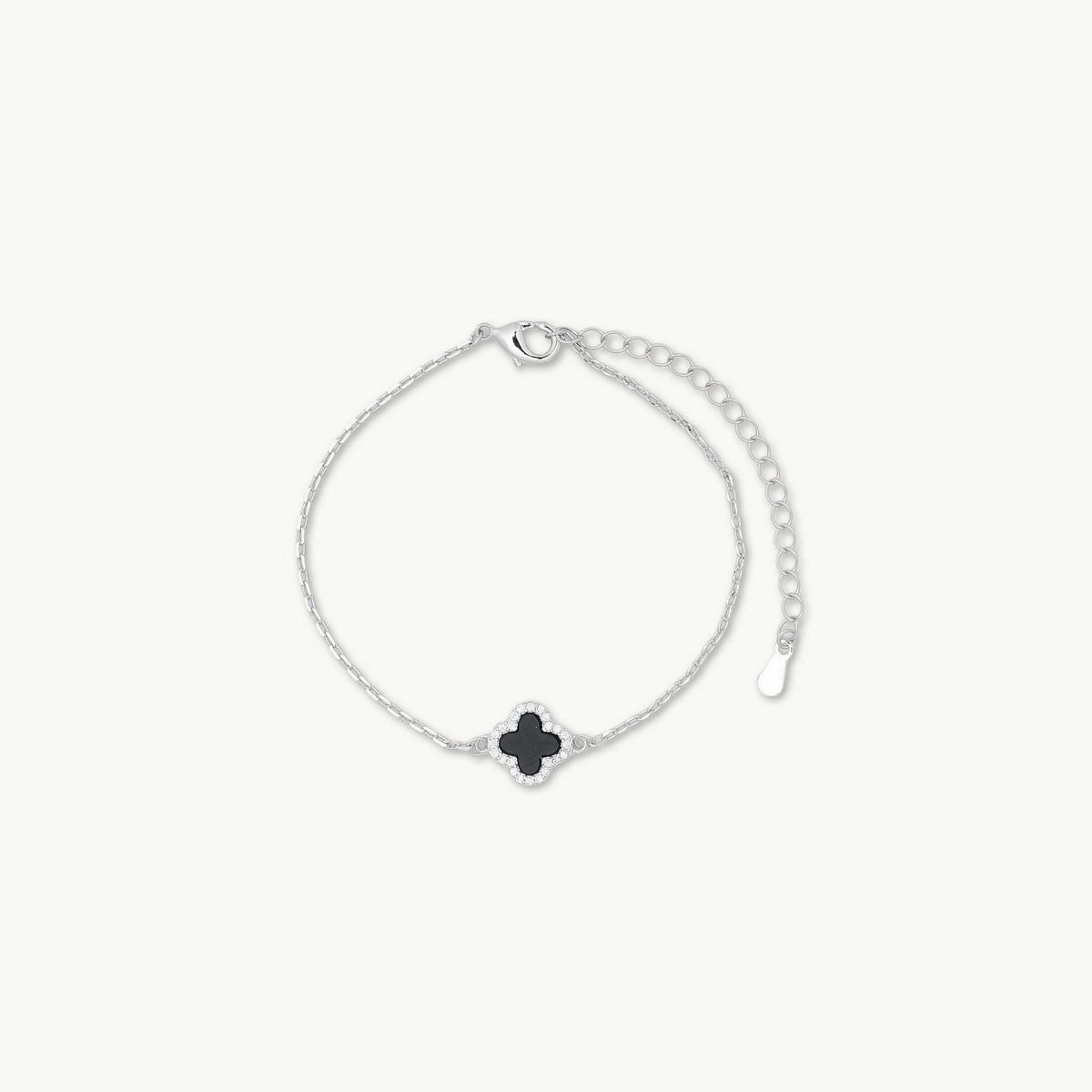 Clover Onyx Black Sapphire Bracelet