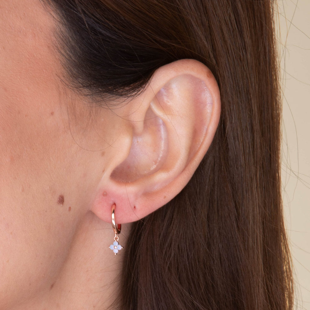 Clover Opal Hoop Earrings