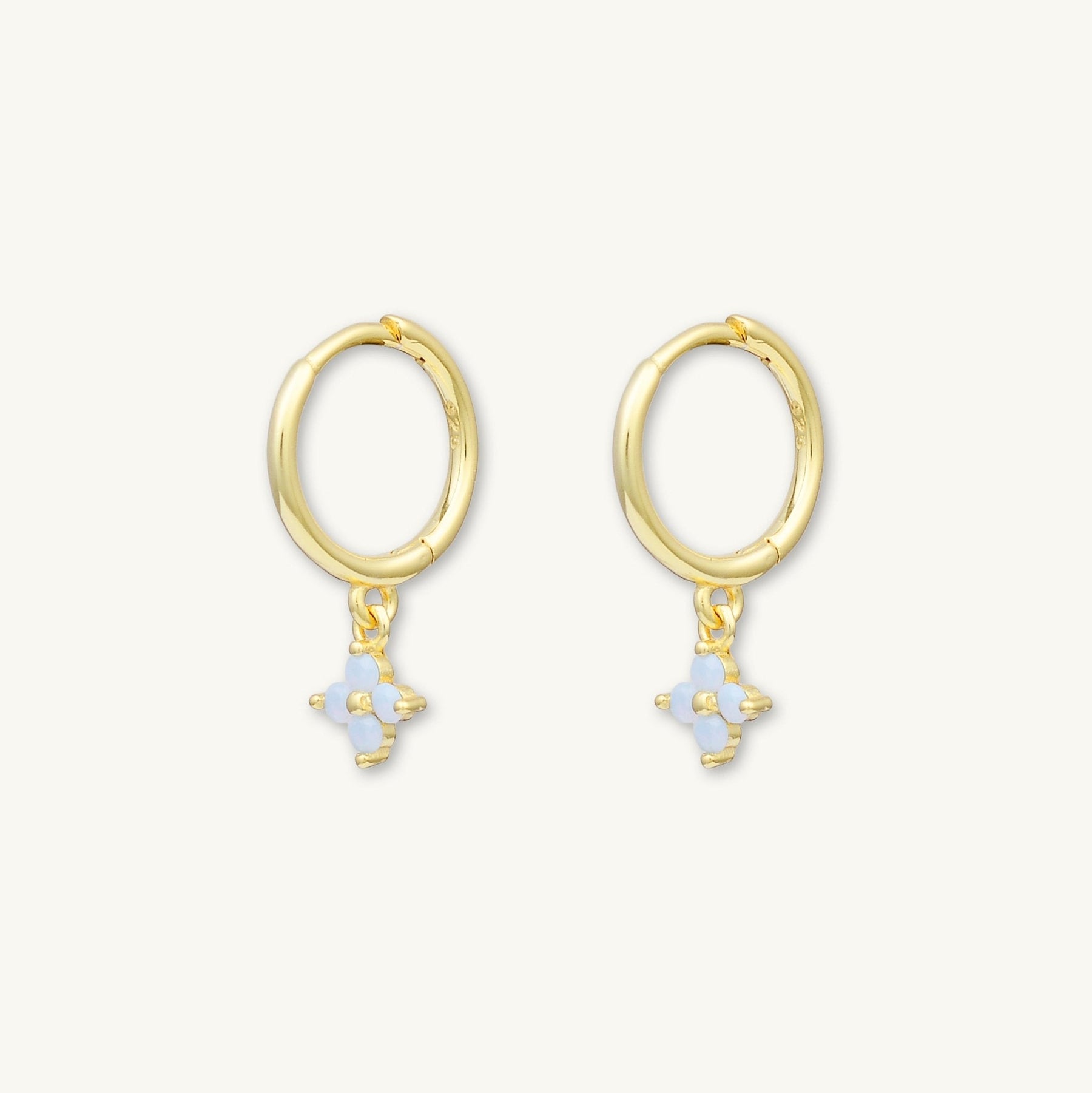 Clover Opal Hoop Earrings