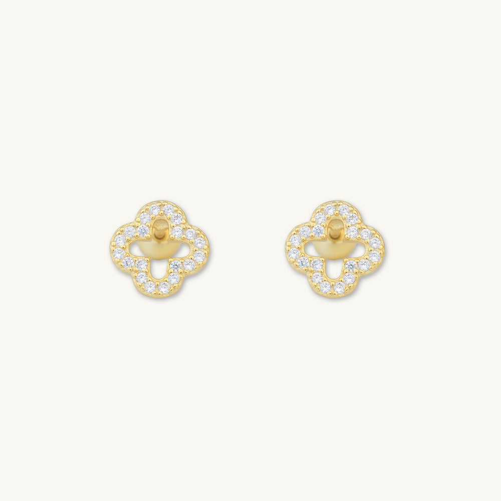 Clover Sapphire Barbell Stud Cartilage Earrings