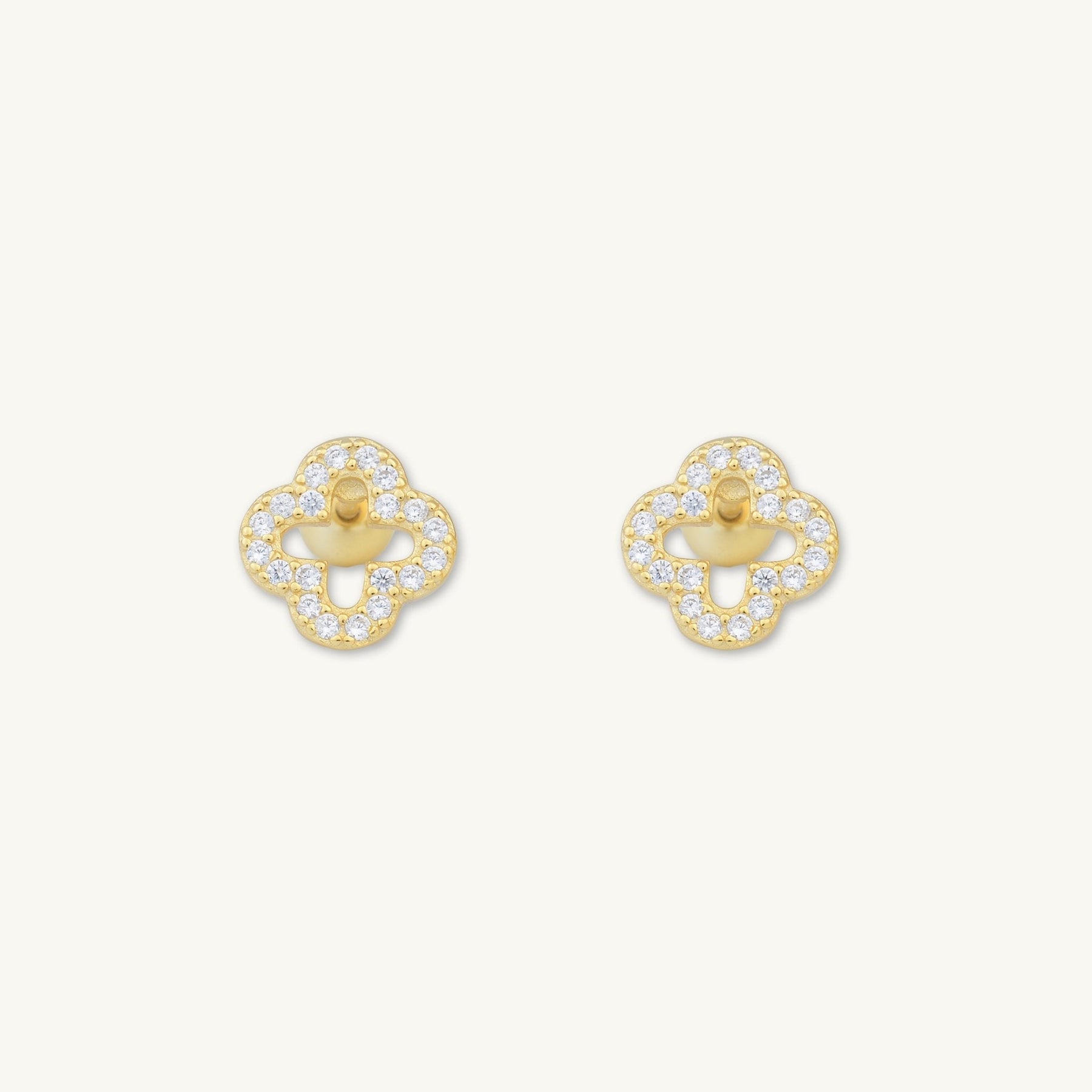 Clover Sapphire Barbell Stud Cartilage Earrings