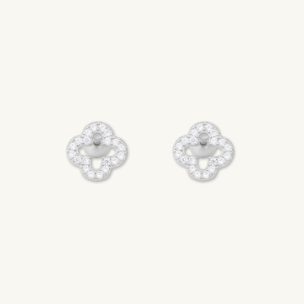 Clover Sapphire Barbell Stud Cartilage Earrings