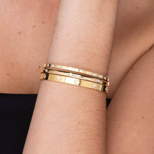 Clover Sapphire Hinged Bangle Bracelet